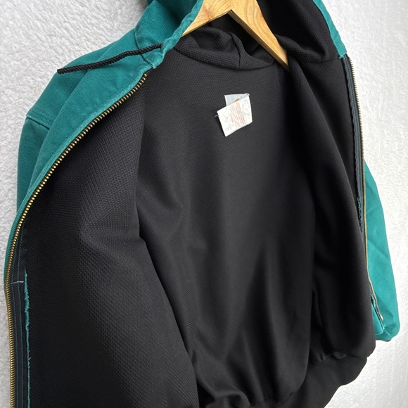 Carhartt Duck Active Jacket Thermal Lined Mens Medium JR132 J03 AQU Aqua Blue - Picture 15 of 15